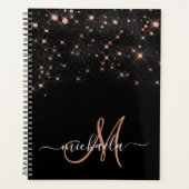 Glam Roos Gold Glitter Diamond Planner (Voorkant)