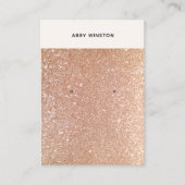 Glam Roos Gold Glitter Earning Display Visitekaartje (Voorkant)