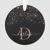 Glam Roos Gold Glitter Elegant Luxe Monogram Ornament (voorkant)