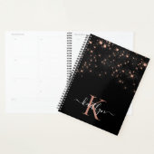 Glam Roos Gold Glitter Elegant Luxe Monogram Planner (Display)
