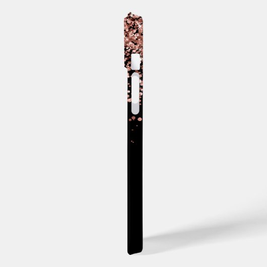 Glam Roos Gold Glitter Elegant Monogram Case-Mate iPhone Case (Achterkant / Links)