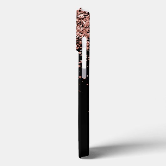 Glam Roos Gold Glitter Elegant Monogram Case-Mate iPhone Case (Achterkant / Links)