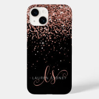 Glam Roos Gold Glitter Elegant Monogram