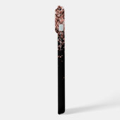 Glam Roos Gold Glitter Elegant Monogram iPhone Hoesje (Linkerkant)