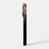 Glam Roos Gold Glitter Elegant Monogram iPhone Hoesje (Linkerkant)