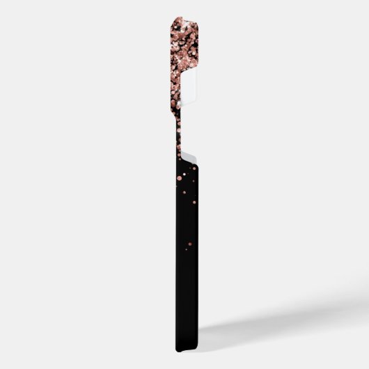 Glam Roos Gold Glitter Elegant Monogram iPhone Hoesje (Linkerkant)