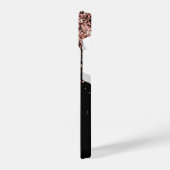 Glam Roos Gold Glitter Elegant Monogram iPhone Hoesje (Linkerkant)