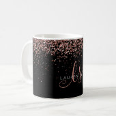 Glam Roos Gold Glitter Elegant Monogram Koffiemok (Voorkant links)