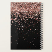 Glam Roos Gold Glitter Elegant Monogram Planner (Achterkant)