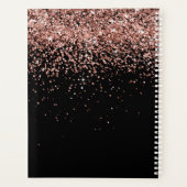 Glam Roos Gold Glitter Elegant Monogram Planner (Achterkant)