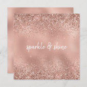 Glam Roos Gold Glitter Feestdagenkaart (Voorkant / Achterkant)