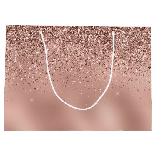 Glam Roos Gold Glitter Groot Cadeauzakje (Achterkant)