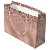 Glam Roos Gold Glitter Groot Cadeauzakje (Achterkant Gekanteld)