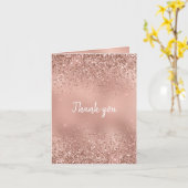 Glam Roos Gold Glitter Hartelijk dank Kaart (Gele Bloem)