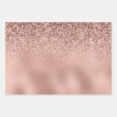 Glam Roos Gold Glitter Inpakpapier Vel (Voorkant)