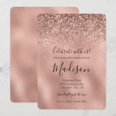 Glam Roos Gold Glitter Kaart (Voorkant / Achterkant)
