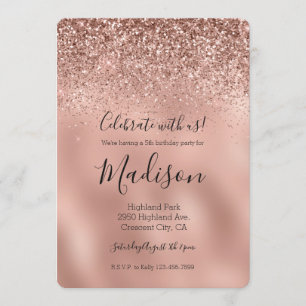 Glam Roos Gold Glitter Kaart