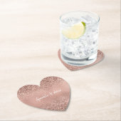 Glam Roos Gold Glitter Kartonnen Onderzetters (Insitu)