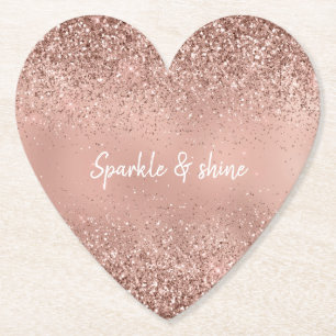 Glam Roos Gold Glitter Kartonnen Onderzetters