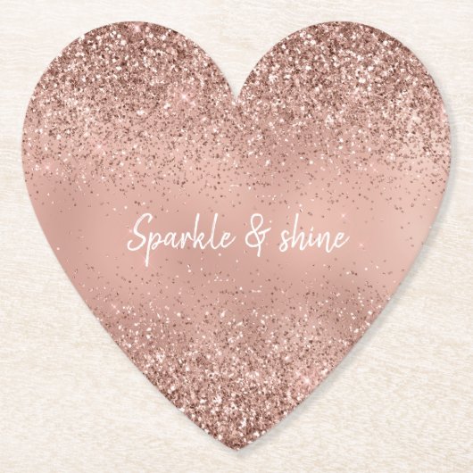 Glam Roos Gold Glitter Kartonnen Onderzetters (Voorkant)