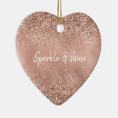 Glam Roos Gold Glitter Keramisch Ornament (Rechts)