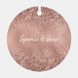 Glam Roos Gold Glitter Keramisch Ornament