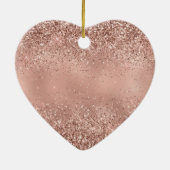 Glam Roos Gold Glitter Keramisch Ornament (Achterkant)