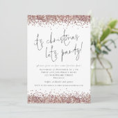 Glam Roos Gold Glitter: kerstfeest Kaart (Staand voorkant)