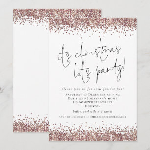 Glam Roos Gold Glitter: kerstfeest Kaart