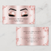 Glam Roos Gold Glitter Lashes Brows Makeup Artist Visitekaartje (Voorkant / Achterkant)