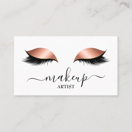Glam Roos Gold Glitter Lashes Makeup Artist Salon Visitekaartje (Voorkant)