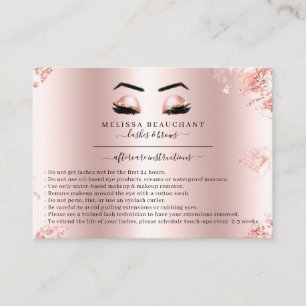Glam Roos Gold Glitter Lashes Salon Aftercare Visitekaartje