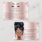 Glam Roos Gold Glitter Lashes Salon Aftercare Visitekaartje (Voorkant / Achterkant)
