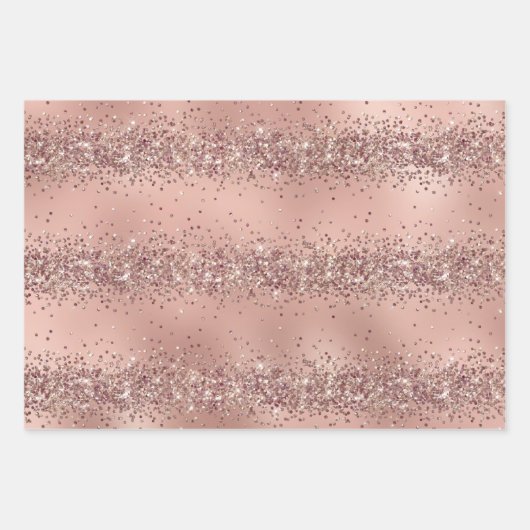 Glam Roos Gold Glitter Leopard Inpakpapier Vel (Voorkant)