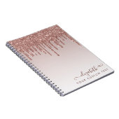 Glam Roos Gold Glitter maakt een elegant hartscrip Notitieboek (Rechterzijde)