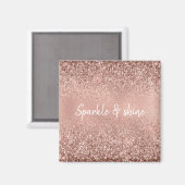 Glam Roos Gold Glitter Magneet (Voorkant / Achterkant)