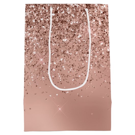 Glam Roos Gold Glitter Medium Cadeauzakje (Achterkant)