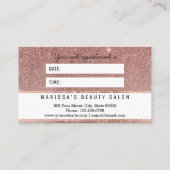 Glam Roos Gold Glitter Mesh Appointment Card Afsprakenkaartje (Achterkant)