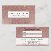 Glam Roos Gold Glitter Mesh Appointment Card Afsprakenkaartje (Voorkant / Achterkant)