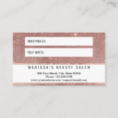 Glam Roos Gold Glitter Mesh Reference Card Aanbevelingskaartje (Achterkant)