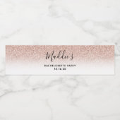 Glam Roos Gold Glitter Ombre Bachelorette Waterfles Etiket (Enkel label)