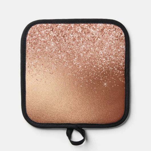 Glam Roos Gold Glitter Pannenlap (Voorkant)