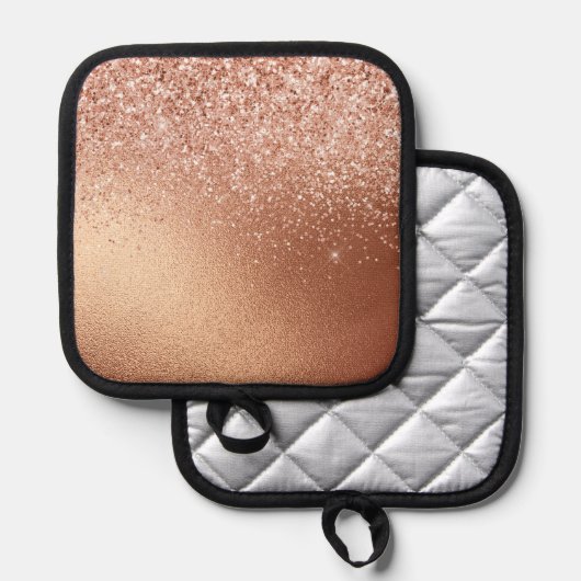 Glam Roos Gold Glitter Pannenlap (Voorkant / Achterkant)