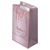 Glam Roos Gold Glitter - Persoonlijke bridesmaid  Klein Cadeauzakje (Voorkant Gekanteld)