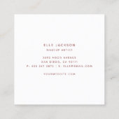 Glam Roos Gold Glitter Pink Lips Make-up Artist Vierkante Visitekaartje (Achterkant)