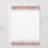 Glam Roos Gold Glitter Script Engagement Party Kaart (Achterkant)