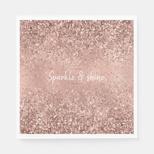 Glam Roos Gold Glitter Servet (Voorkant)