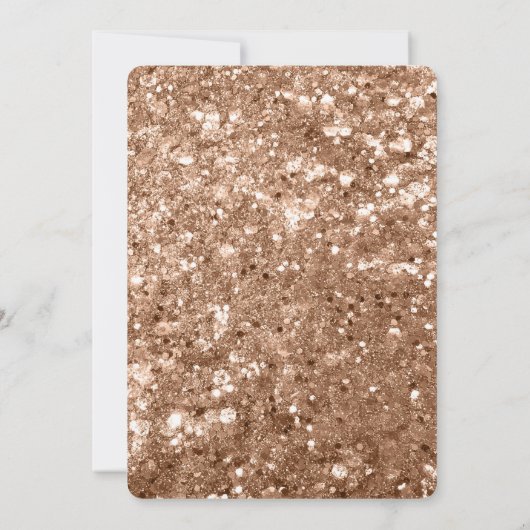 Glam Roos Gold Glitter Vrijgezellenfeest Kaart (Achterkant)