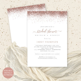 Glam Roos Gold Glitter Vrijgezellenfeest Kaart