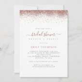 Glam Roos Gold Glitter Vrijgezellenfeest Kaart (Voorkant)